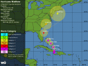 Hurricane Matthew as of 2pm on Oct 4th